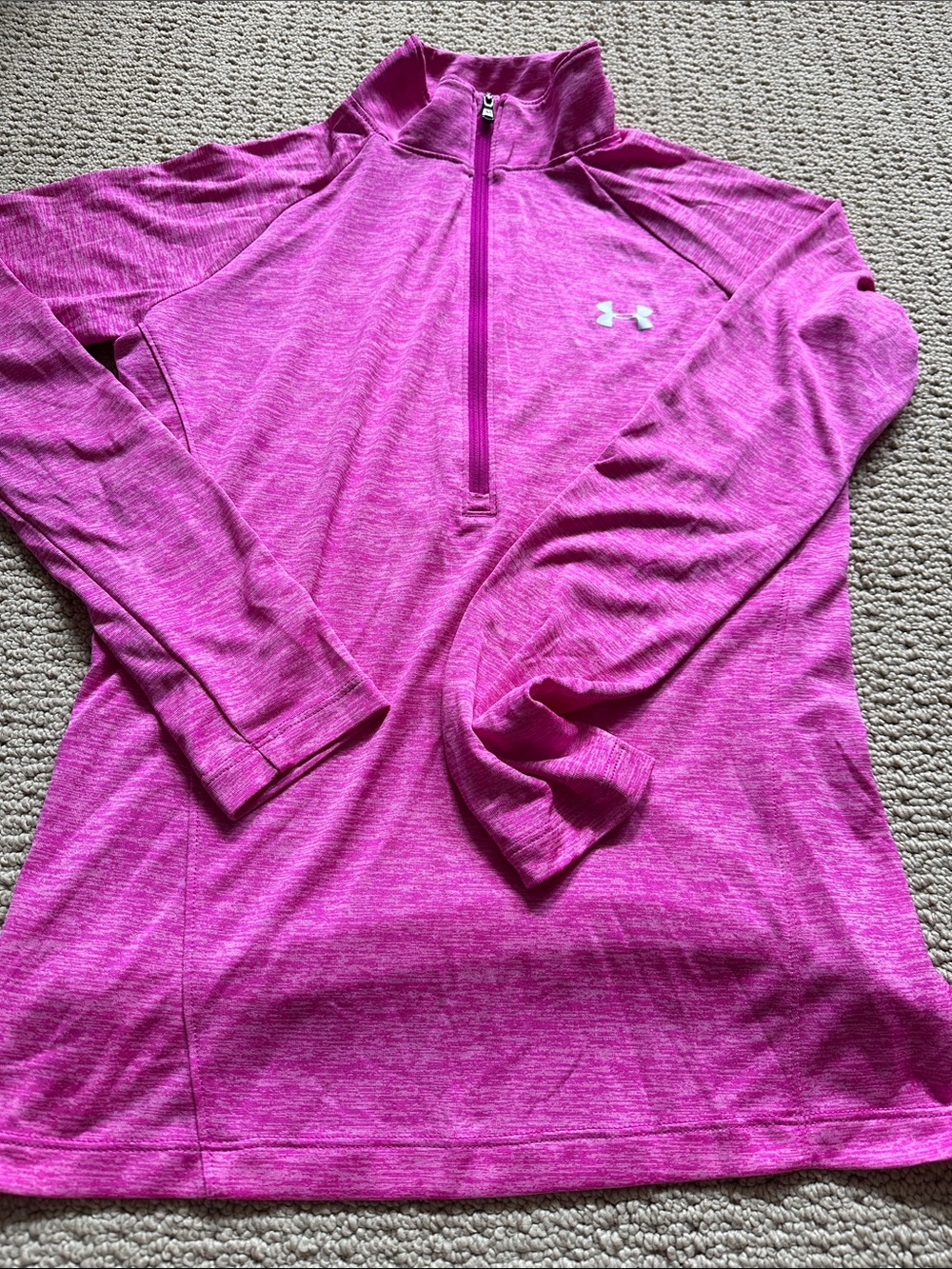 Under Armour Heathered Magenta Half-Zip Pullover